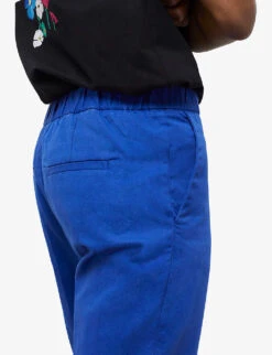 THE KOOPLES Regular-fit Fold-up Hem Cotton Trousers -Metro Style Shop R04137817 BLU01 ALT04