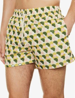 Arrels Barcelona X Olimpia Zagnoli Graphic-print Swim Shorts -Metro Style Shop R04138003 GREENBUBBLEGUM ALT04