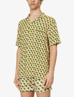 Zagnoli Graphic-print Relaxed-fit Woven Shirt -Metro Style Shop R04138013 GREENBUBBLEGUM ALT02