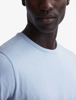 Reiss Melrose Short-sleeve Regular-fit Cotton T-shirt -Metro Style Shop R04139943 SOFTBLUE ALT04