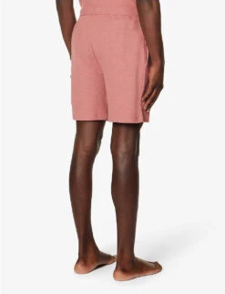 Boss Logo-embroidered Waffle-textured Cotton-blend Shorts -Metro Style Shop R04140032 OPENPINK ALT03