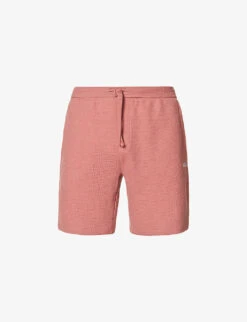 Boss Logo-embroidered Waffle-textured Cotton-blend Shorts