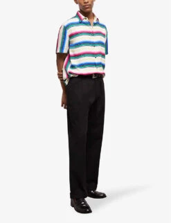 THE KOOPLES Stripe-pattern Relaxed-fit Woven Shirt -Metro Style Shop R04141749 MU01 ALT02