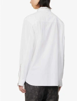 Undercover Zip-embellished Relaxed-fit Cotton-poplin Shirt -Metro Style Shop R04143679 WHITE ALT03