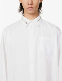 Undercover Zip-embellished Relaxed-fit Cotton-poplin Shirt -Metro Style Shop R04143679 WHITE ALT04