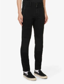 Undercover Patch Tapered-leg Mid-rise Jeans -Metro Style Shop R04143684 BLACK ALT02