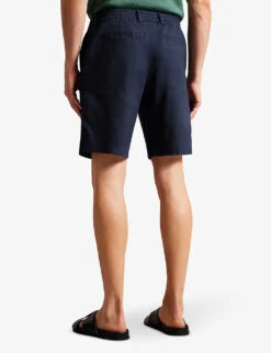 Ted Baker Leder Regular-fit Stretch-linen Shorts -Metro Style Shop R04144328 NAVY ALT03