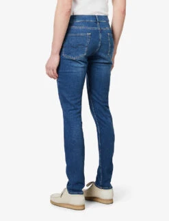 7 For All Mankind Slimmy Slim-fit Tapered-leg Stretch-denim Jeans -Metro Style Shop R04145113 MIDBLUE ALT03