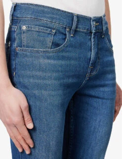 7 For All Mankind Slimmy Slim-fit Tapered-leg Stretch-denim Jeans -Metro Style Shop R04145113 MIDBLUE ALT04