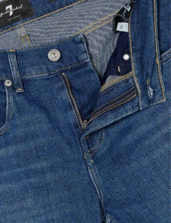 7 For All Mankind Slimmy Slim-fit Tapered-leg Stretch-denim Jeans -Metro Style Shop R04145113 MIDBLUE ALT06