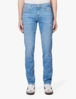 7 For All Mankind Paxtyn Mid-rise Tapered-leg Stretch-denim Jeans 11 7 For All Mankind Paxtyn Mid-rise Tapered-leg Stretch-denim Jeans -Metro Style Shop R04145115 LIGHTBLUE ALT02
