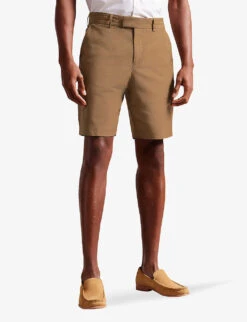 Ted Baker Cleeves Straight-leg Cotton And Linen Shorts -Metro Style Shop R04145325 STONE ALT02