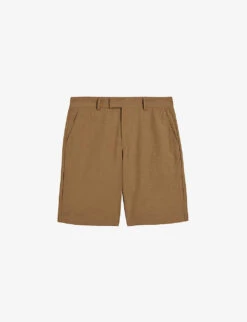 Ted Baker Cleeves Straight-leg Cotton And Linen Shorts