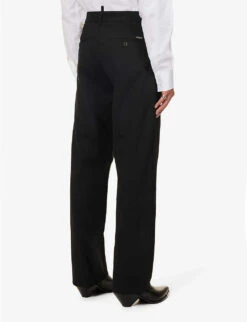 DSQUARED2 Relaxed-fit Straight-leg Stretch-wool Trousers -Metro Style Shop R04145482 BLACK ALT03