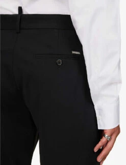 DSQUARED2 Relaxed-fit Straight-leg Stretch-wool Trousers -Metro Style Shop R04145482 BLACK ALT04