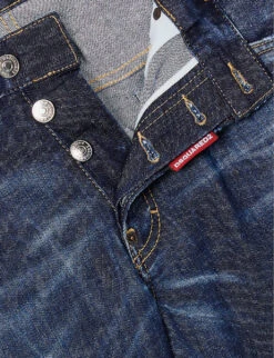 DSQUARED2 Super Twinky Distressed Slim-fit Stretch-denim Jeans -Metro Style Shop R04145487 NAVYBLUE ALT06