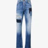 DSQUARED2 Roadie Distressed Wide-leg Jeans -Metro Style Shop R04145488 NAVYBLUE M
