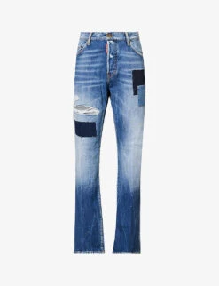 DSQUARED2 Roadie Distressed Wide-leg Jeans