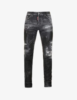 DSQUARED2 Cool Guy Distressed Tapered-leg Mid-rise Stretch-denim Jeans