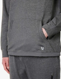 Vuori Sunday Kangaroo-pocket Recycled-polyester Hoody 11 Vuori Sunday Kangaroo-pocket Recycled-polyester Hoody -Metro Style Shop R04146306 CHARCOALHEATHER ALT04