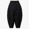Unisex Check-patterned Wide Balloon-leg Relaxed-fit Trousers -Metro Style Shop R04146918 BLACK M