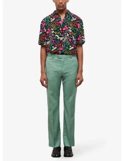 THE KOOPLES Slim-fit Straight-leg Wool Trousers -Metro Style Shop R04147341 GRN01 ALT02