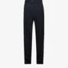Giorgio Armani Crinkle-textured Pleated Straight-leg Regular-fit Woven Trousers 2 Giorgio Armani Crinkle-textured Pleated Straight-leg Regular-fit Woven Trousers -Metro Style Shop R04147522 NIGHTSKY M