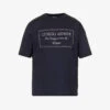 Giorgio Armani Brand-embroidered Regular-fit Cotton-jersey T-shirt -Metro Style Shop R04147526 BLUENAVY M