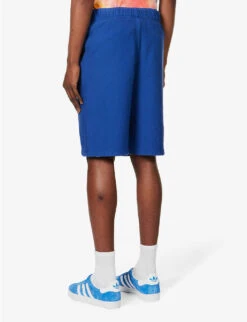 Champion Logo-appliqué Raw-hem Cotton-blend Shorts -Metro Style Shop R04147780 BWB ALT03