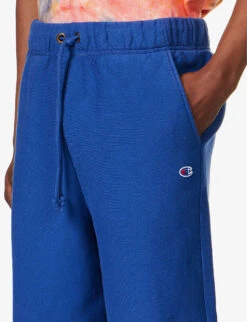 Champion Logo-appliqué Raw-hem Cotton-blend Shorts -Metro Style Shop R04147780 BWB ALT04