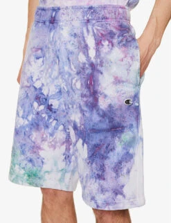 Champion Tie-dye Brand-appliqué Cotton-blend Bermuda Shorts -Metro Style Shop R04147797 RAWVIOLET ALT04