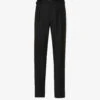Straight-leg Slim-fit Silk And Linen-blend Trousers -Metro Style Shop R04147846 BLACK M