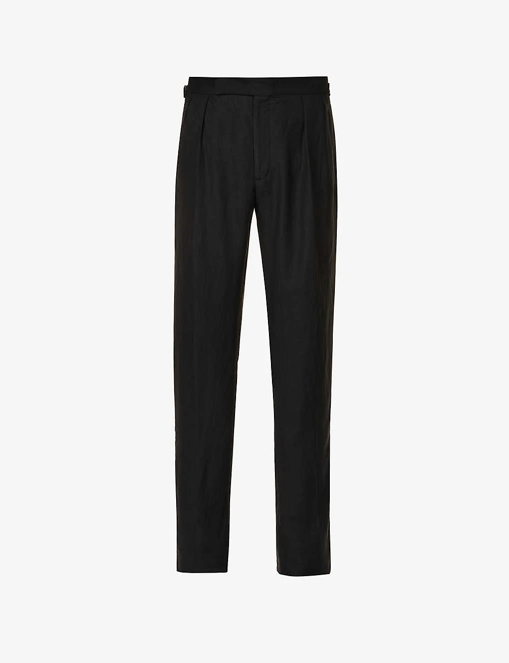 Straight-leg Slim-fit Silk And Linen-blend Trousers 3 Straight-leg Slim-fit Silk And Linen-blend Trousers