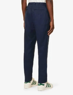 Paige Snider Elasticated-waistband Tapered-leg Regular-fit Stretch-woven Trousers -Metro Style Shop R04148218 DARKHORIZON ALT03