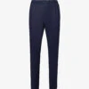 Paige Snider Elasticated-waistband Tapered-leg Regular-fit Stretch-woven Trousers 2 Paige Snider Elasticated-waistband Tapered-leg Regular-fit Stretch-woven Trousers -Metro Style Shop R04148218 DARKHORIZON M