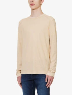 Paige Huntemann Long-sleeved Waffle-textured Cotton-knit T-shirt -Metro Style Shop R04148231 NATURALCLAY ALT02