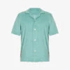 PAUL SMITH Towel Stripe Camp-collar Regular-fit Cotton-blend Shirt -Metro Style Shop R04148451 BLUES M