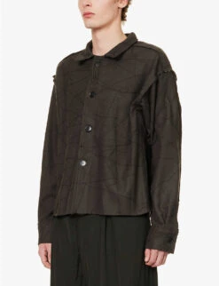 Protection Loose-stitch Regular-fit Wool Overshirt -Metro Style Shop R04148563 IRON ALT02