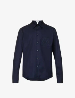 Loewe Anagram-embroidered Regular-fit Cotton-poplin Shirt