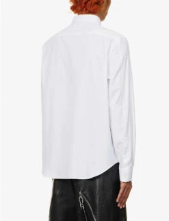Loewe Anagram-embroidered Patch-pocket Regular-fit Cotton-poplin Shirt -Metro Style Shop R04149847 WHITE ALT03