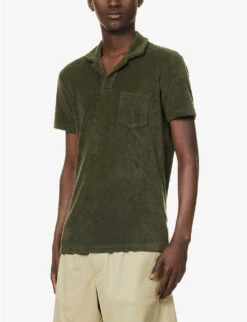 ORLEBAR BROWN Regular-fit Cotton-towelling Polo Shirt 9 ORLEBAR BROWN Regular-fit Cotton-towelling Polo Shirt -Metro Style Shop R04150092 PALM ALT02