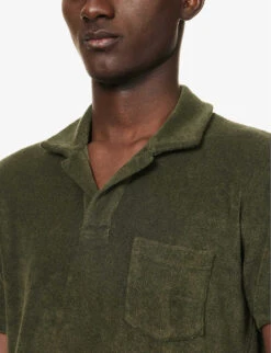 ORLEBAR BROWN Regular-fit Cotton-towelling Polo Shirt 11 ORLEBAR BROWN Regular-fit Cotton-towelling Polo Shirt -Metro Style Shop R04150092 PALM ALT04