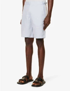 ORLEBAR BROWN Norwich Regular-fit Linen Shorts 9 ORLEBAR BROWN Norwich Regular-fit Linen Shorts -Metro Style Shop R04150096 LIGHTISLANDSKY ALT02