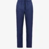 Oscar Elasticated-waist Regular-fit Straight-leg Linen And Cotton-blend Trousers