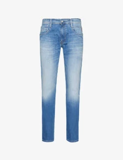 Replay Anbass 573 BIO Regular-fit Tapered-leg Organic Stretch-denim Jeans
