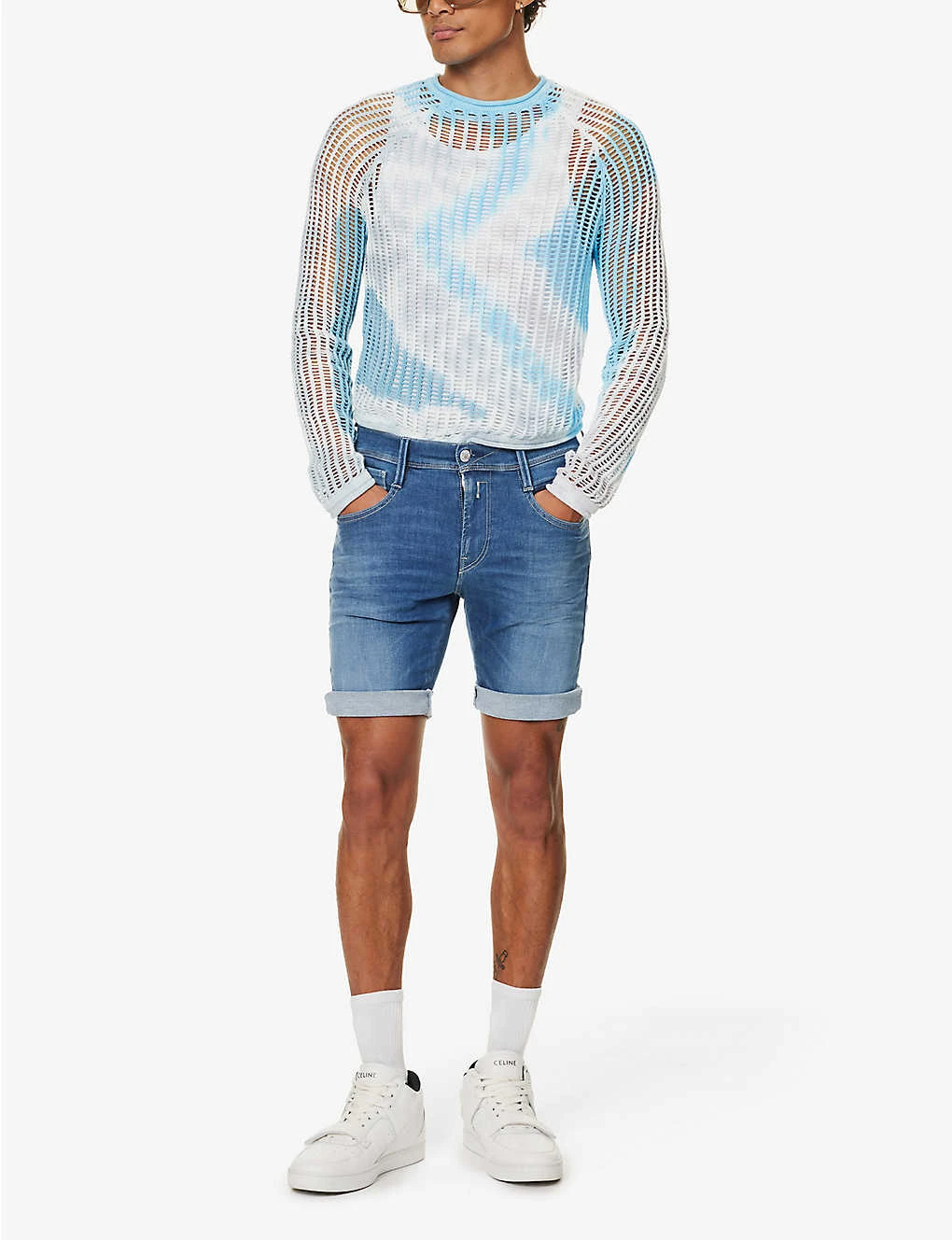 Replay Anbass 360 Logo-embellished Denim-blend Shorts 4 Replay Anbass 360 Logo-embellished Denim-blend Shorts - Image 2