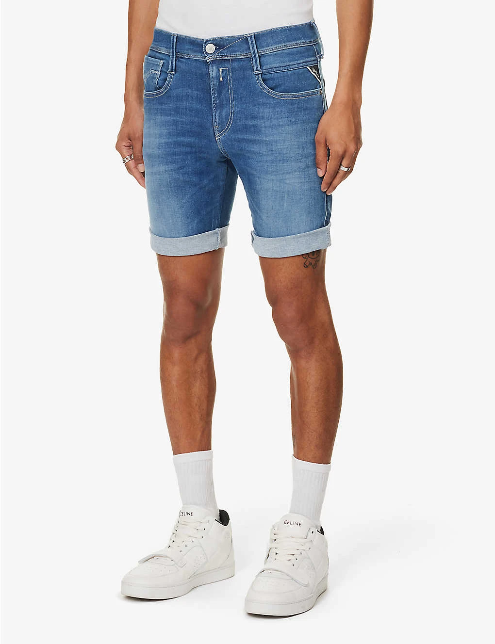 Replay Anbass 360 Logo-embellished Denim-blend Shorts 5 Replay Anbass 360 Logo-embellished Denim-blend Shorts - Image 3