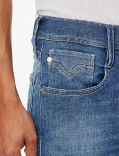 Replay Anbass 360 Logo-embellished Denim-blend Shorts 13 Replay Anbass 360 Logo-embellished Denim-blend Shorts -Metro Style Shop R04151307 MEDIUMBLUE ALT04