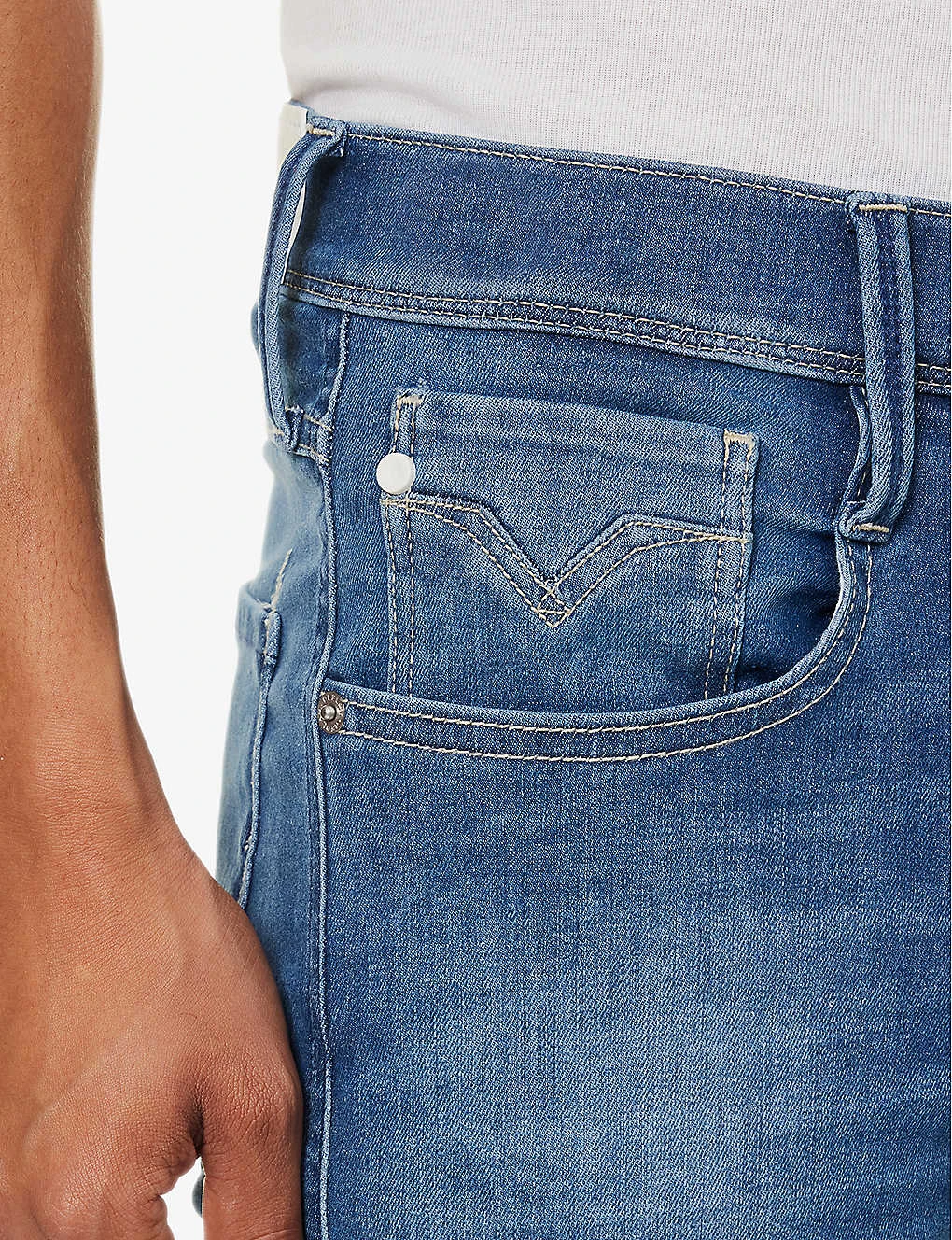 Replay Anbass 360 Logo-embellished Denim-blend Shorts 7 Replay Anbass 360 Logo-embellished Denim-blend Shorts - Image 5