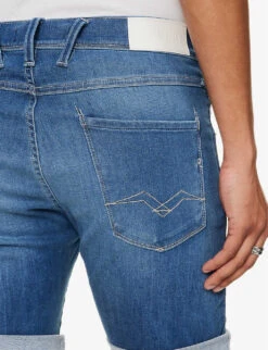 Replay Anbass 360 Logo-embellished Denim-blend Shorts 14 Replay Anbass 360 Logo-embellished Denim-blend Shorts -Metro Style Shop R04151307 MEDIUMBLUE ALT05